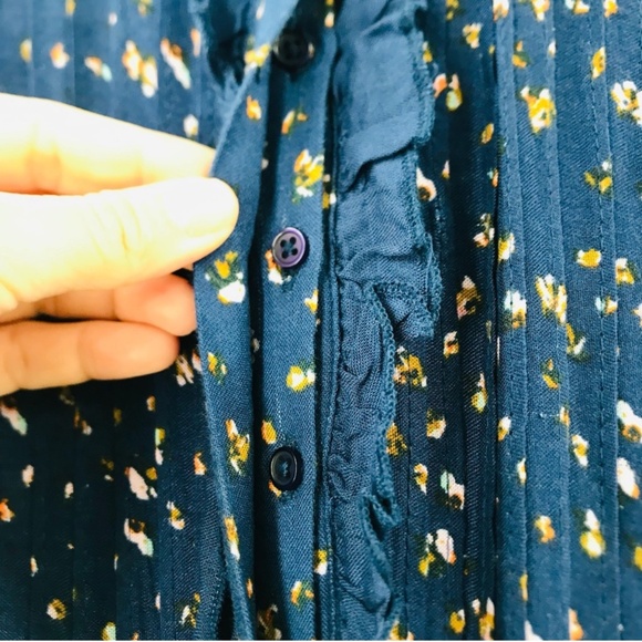 Free People Rare Feelings Maxi Floral Dress Navy Orange Size XS - Picture 6 of 12